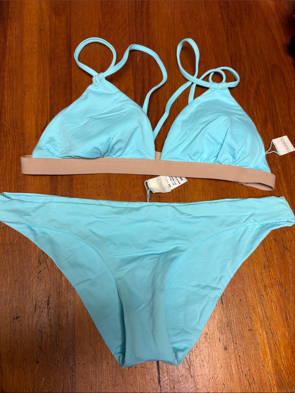 l*space Light Blue Bikini with Tan Band